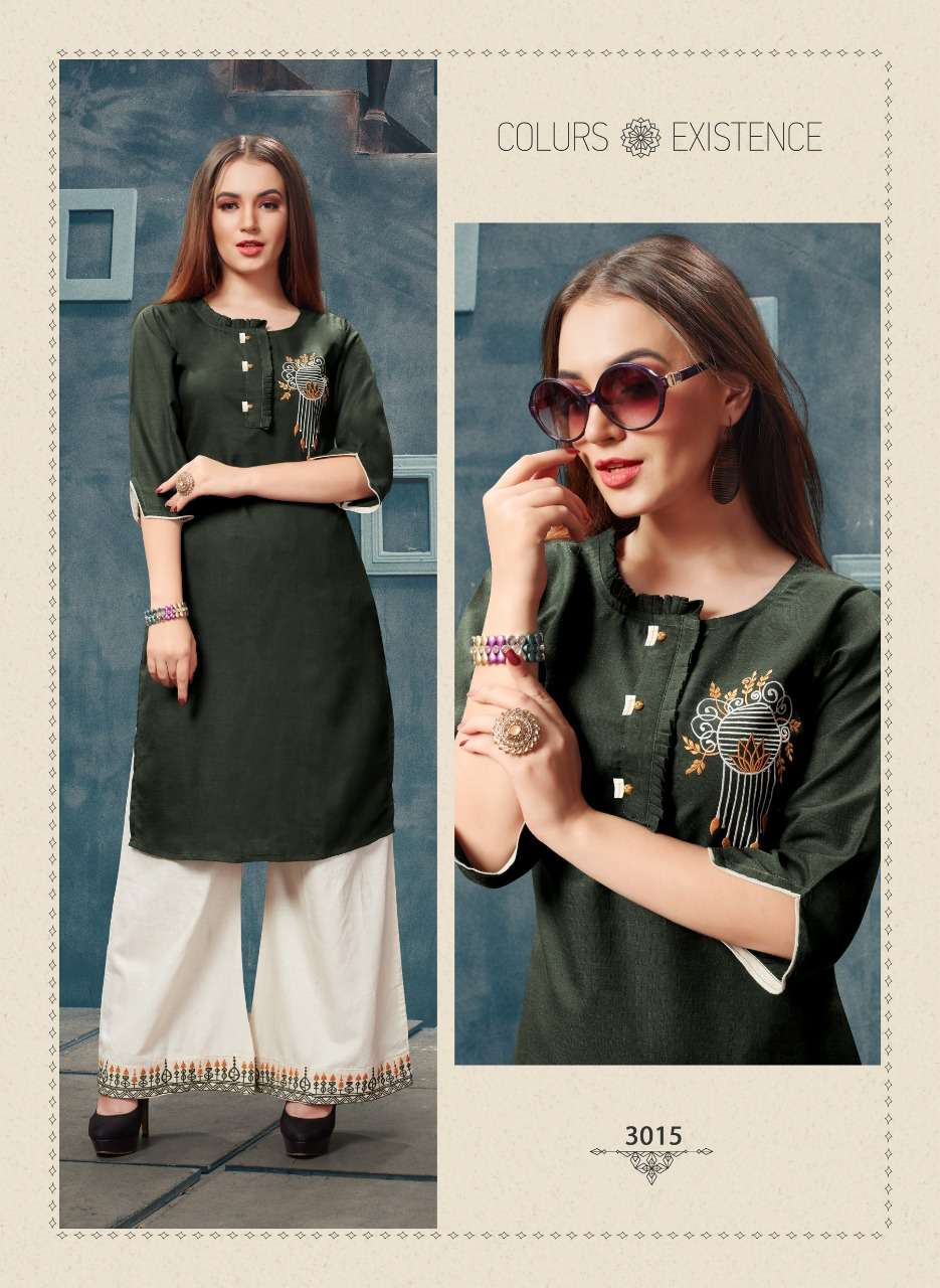GRACE BY DEHLIZ TRENDZ 3014 TO 3019 SERIES BEAUTIFUL COLORFUL STYLISH FANCY CASUAL WEAR & ETHNIC WEAR & READY TO WEAR MAGIC SLUB WITH HANDWORK KURTIS AT WHOLESALE PRICE