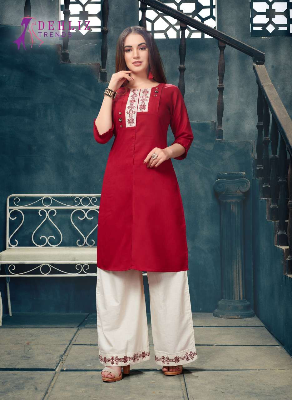 GRACE BY DEHLIZ TRENDZ 3014 TO 3019 SERIES BEAUTIFUL COLORFUL STYLISH FANCY CASUAL WEAR & ETHNIC WEAR & READY TO WEAR MAGIC SLUB WITH HANDWORK KURTIS AT WHOLESALE PRICE