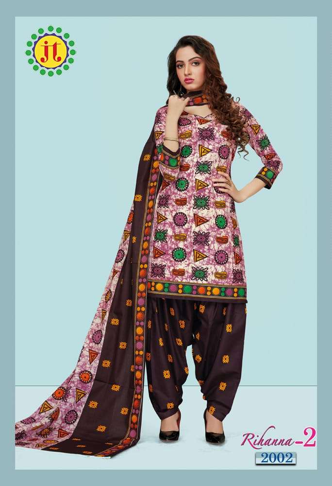 RIHANNA VOL-2 BY JT 2001 TO 2015 SERIES DESIGNER FESTIVE SUITS COLLECTION BEAUTIFUL STYLISH FANCY COLORFUL PARTY WEAR & OCCASIONAL WEAR COTTON PRINTED DRESSES AT WHOLESALE PRICE