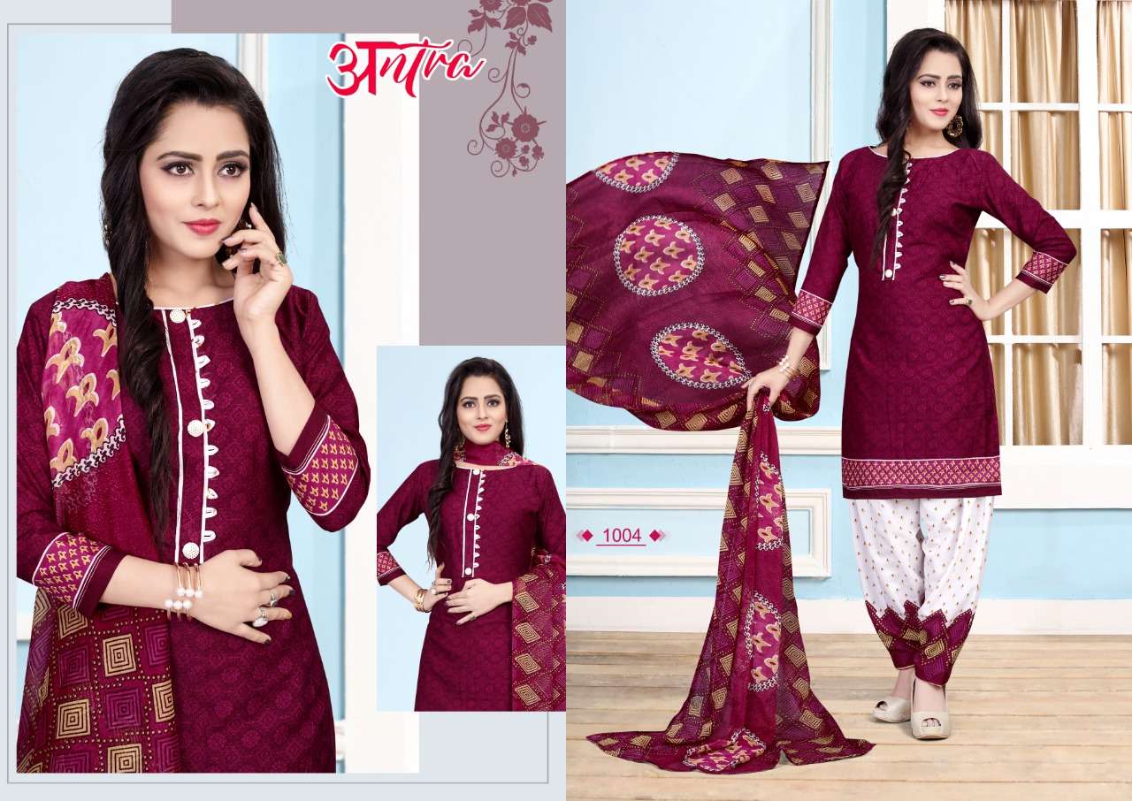 ANTRA BY PARV PRINT 1001 TO 1012 SERIES DESIGNER FESTIVE SUITS COLLECTION BEAUTIFUL STYLISH FANCY COLORFUL PARTY WEAR & OCCASIONAL WEAR AMERICAN CREPE PRINTED DRESSES AT WHOLESALE PRICE
