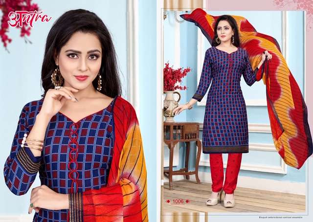ANTRA BY PARV PRINT 1001 TO 1012 SERIES DESIGNER FESTIVE SUITS COLLECTION BEAUTIFUL STYLISH FANCY COLORFUL PARTY WEAR & OCCASIONAL WEAR AMERICAN CREPE PRINTED DRESSES AT WHOLESALE PRICE