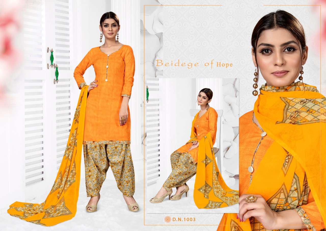 SANGAAR PATIYALA BY PARV PRINT 1001 TO 1012 SERIES DESIGNER FESTIVE SUITS COLLECTION BEAUTIFUL STYLISH FANCY COLORFUL PARTY WEAR & OCCASIONAL WEAR COTTON PRINTED DRESSES AT WHOLESALE PRICE