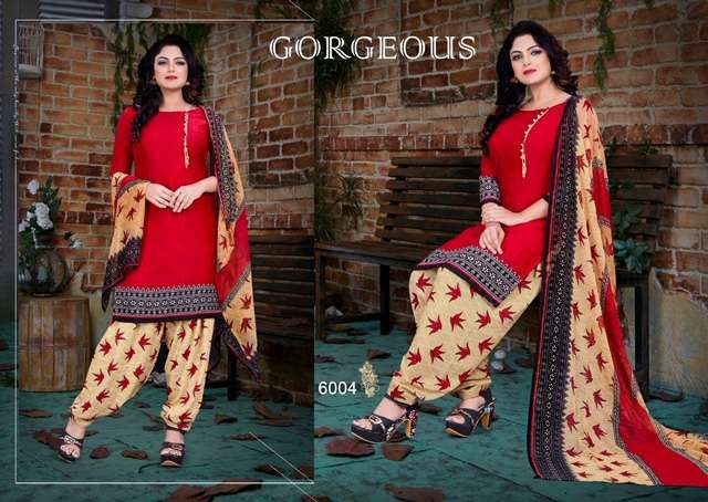 KUM KUM VOL-6 BY PARV PRINT 6001 TO 6016 SERIES DESIGNER FESTIVE SUITS COLLECTION BEAUTIFUL STYLISH FANCY COLORFUL PARTY WEAR & OCCASIONAL WEAR AMERICAN CREPE PRINTED DRESSES AT WHOLESALE PRICE