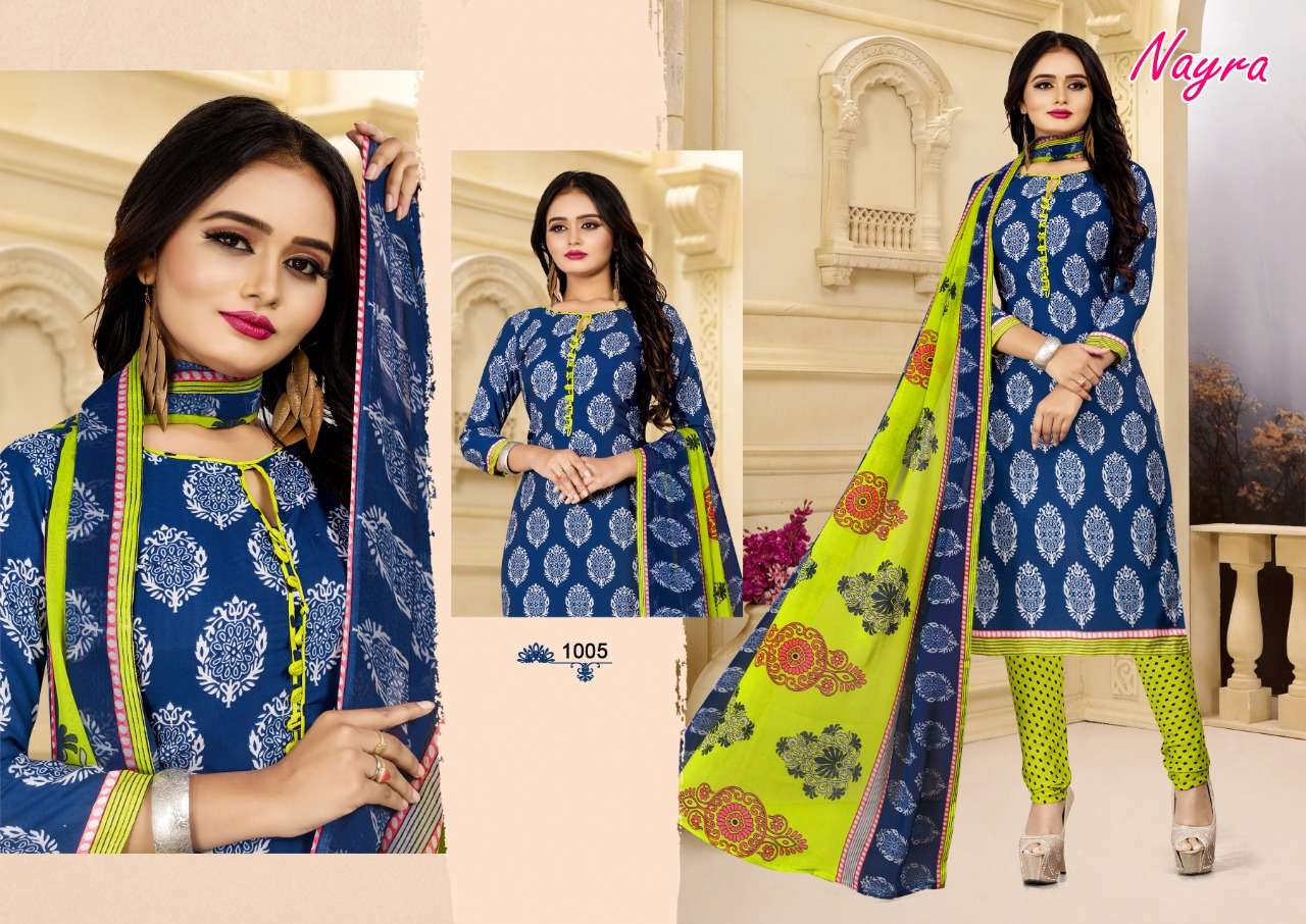 NAYRA BY PARV PRINT 1001 TO 1012 SERIES DESIGNER FESTIVE SUITS COLLECTION BEAUTIFUL STYLISH FANCY COLORFUL PARTY WEAR & OCCASIONAL WEAR AMERICAN CREPE PRINTED DRESSES AT WHOLESALE PRICE