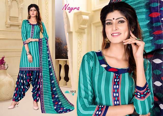 NAYRA BY PARV PRINT 1001 TO 1012 SERIES DESIGNER FESTIVE SUITS COLLECTION BEAUTIFUL STYLISH FANCY COLORFUL PARTY WEAR & OCCASIONAL WEAR AMERICAN CREPE PRINTED DRESSES AT WHOLESALE PRICE