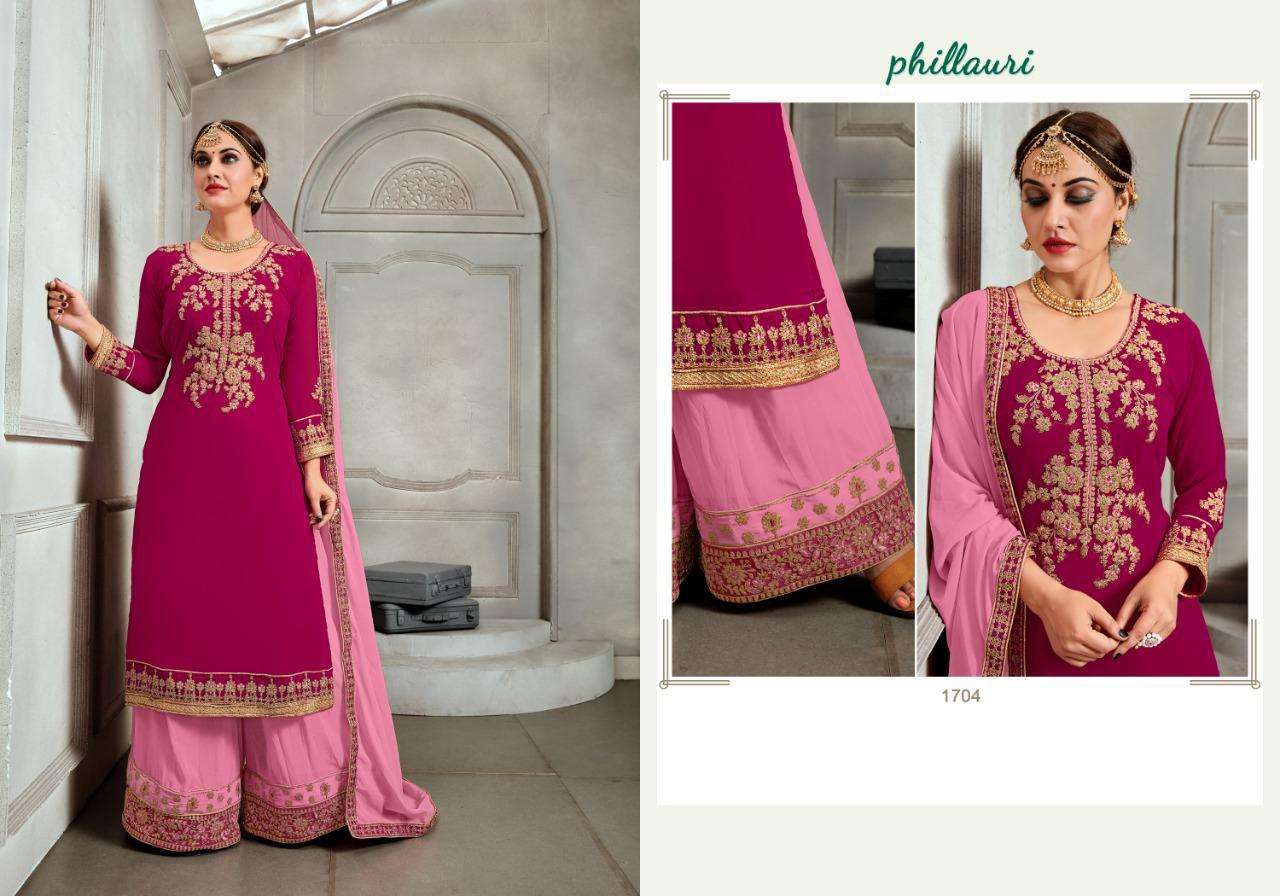 PHILLAURI VOL-17 BY PHILLAURI 1701 TO 1704 SERIES DESIGNER SUITS COLLECTION BEAUTIFUL STYLISH FANCY COLORFUL PARTY WEAR & OCCASIONAL WEAR BLOOMING GEORGETTE EMBROIDERED DRESSES AT WHOLESALE PRICE