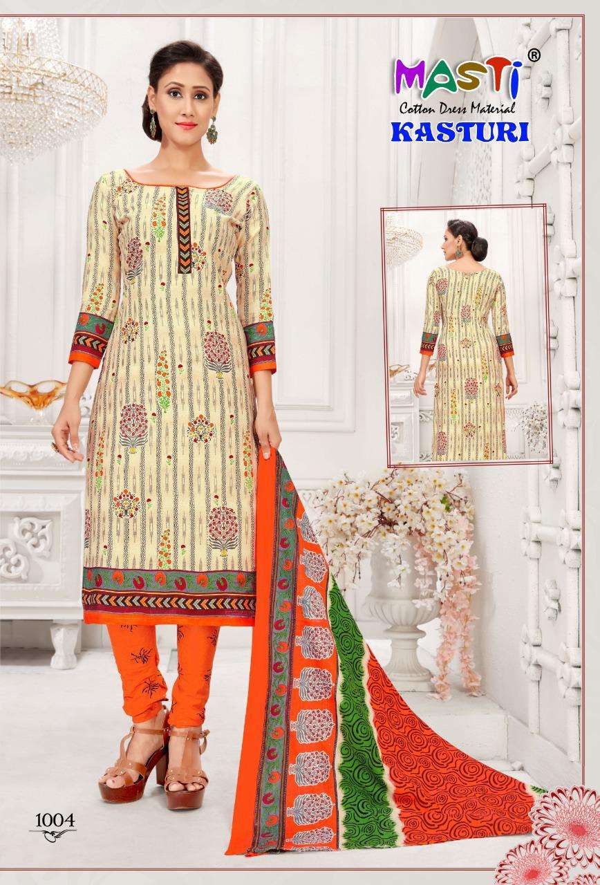 KASTURI VOL-1 BY MASTI 1001 TO 1012 SERIES BEAUTIFUL COLORFUL STYLISH FANCY CASUAL WEAR & ETHNIC WEAR & READY TO WEAR PURE COTTON DRESSES AT WHOLESALE PRICE
