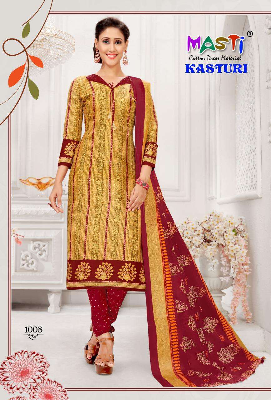KASTURI VOL-1 BY MASTI 1001 TO 1012 SERIES BEAUTIFUL COLORFUL STYLISH FANCY CASUAL WEAR & ETHNIC WEAR & READY TO WEAR PURE COTTON DRESSES AT WHOLESALE PRICE
