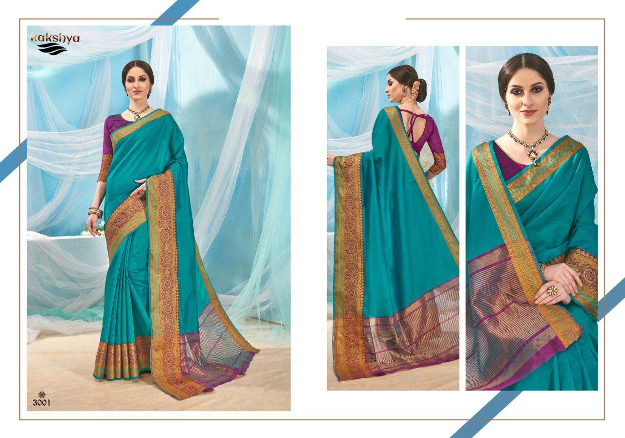 AMAIRA BY KAKSHYA 3001 TO 3006 SERIES DESIGNER WEDDING COLLECTION BEAUTIFUL STYLISH FANCY COLORFUL PARTY WEAR & OCCASIONAL WEAR LICHI KOTA SILK SAREES AT WHOLESALE PRICE