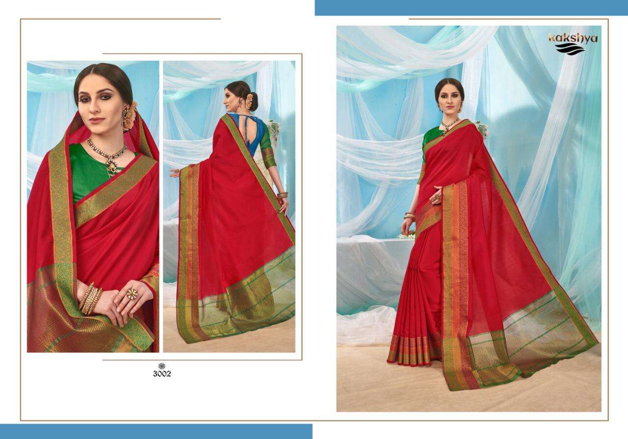 AMAIRA BY KAKSHYA 3001 TO 3006 SERIES DESIGNER WEDDING COLLECTION BEAUTIFUL STYLISH FANCY COLORFUL PARTY WEAR & OCCASIONAL WEAR LICHI KOTA SILK SAREES AT WHOLESALE PRICE
