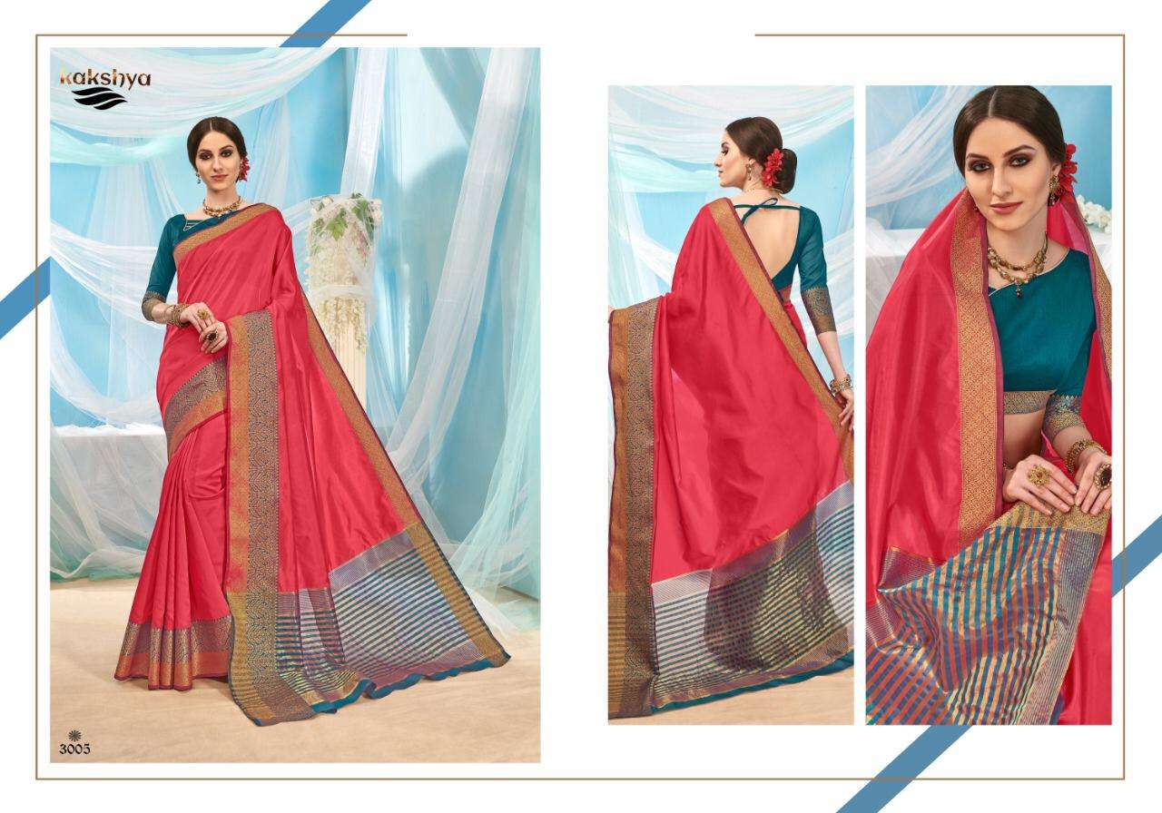 AMAIRA BY KAKSHYA 3001 TO 3006 SERIES DESIGNER WEDDING COLLECTION BEAUTIFUL STYLISH FANCY COLORFUL PARTY WEAR & OCCASIONAL WEAR LICHI KOTA SILK SAREES AT WHOLESALE PRICE