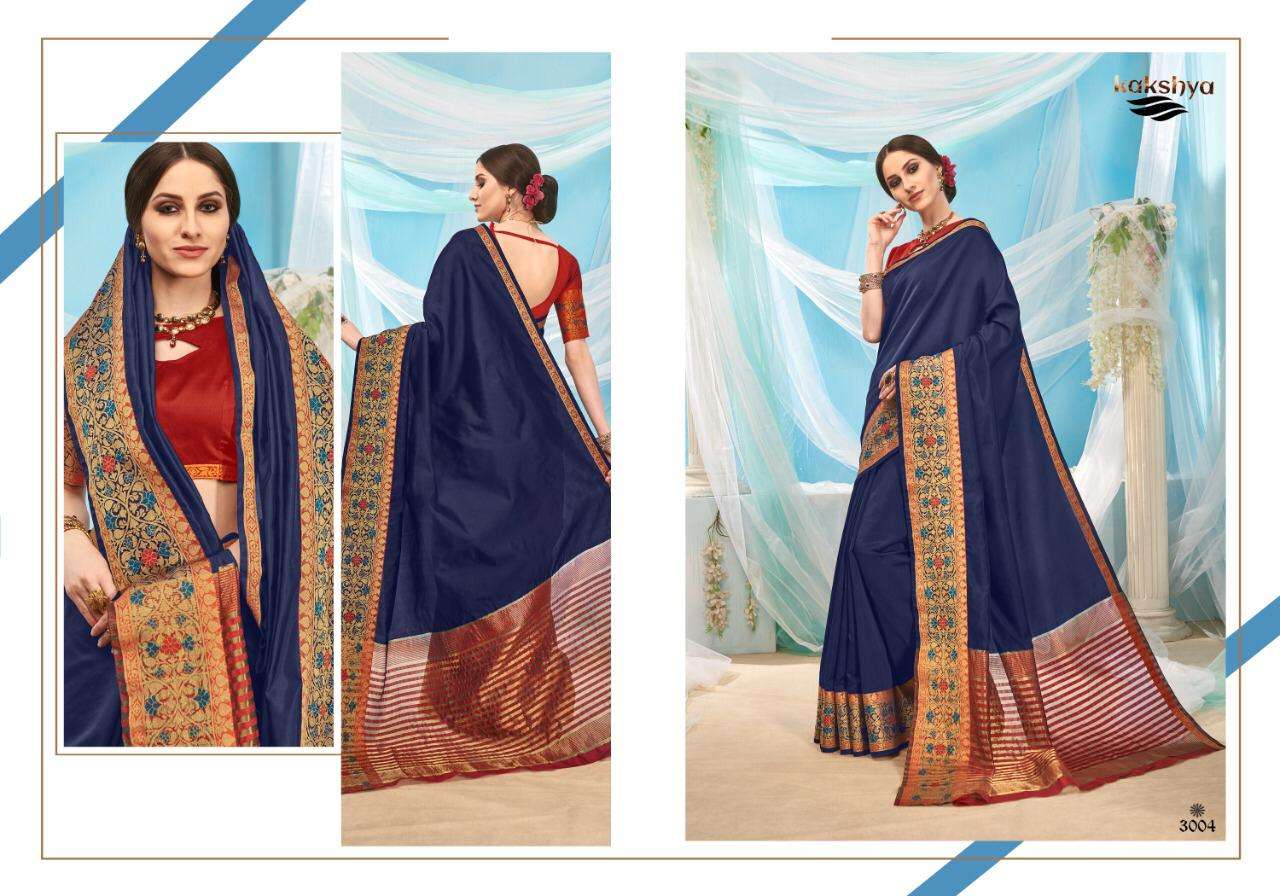 AMAIRA BY KAKSHYA 3001 TO 3006 SERIES DESIGNER WEDDING COLLECTION BEAUTIFUL STYLISH FANCY COLORFUL PARTY WEAR & OCCASIONAL WEAR LICHI KOTA SILK SAREES AT WHOLESALE PRICE