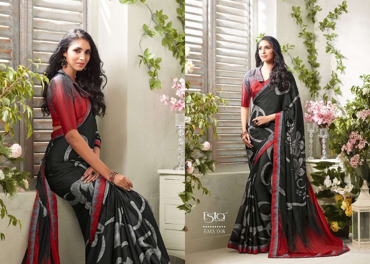 MOKSH BY ESTA DESIGN 009 TO 024 SERIES INDIAN TRADITIONAL WEAR COLLECTION BEAUTIFUL STYLISH FANCY COLORFUL PARTY WEAR & OCCASIONAL WEAR PURE GEORGETTE PRINTED SAREES AT WHOLESALE PRICE