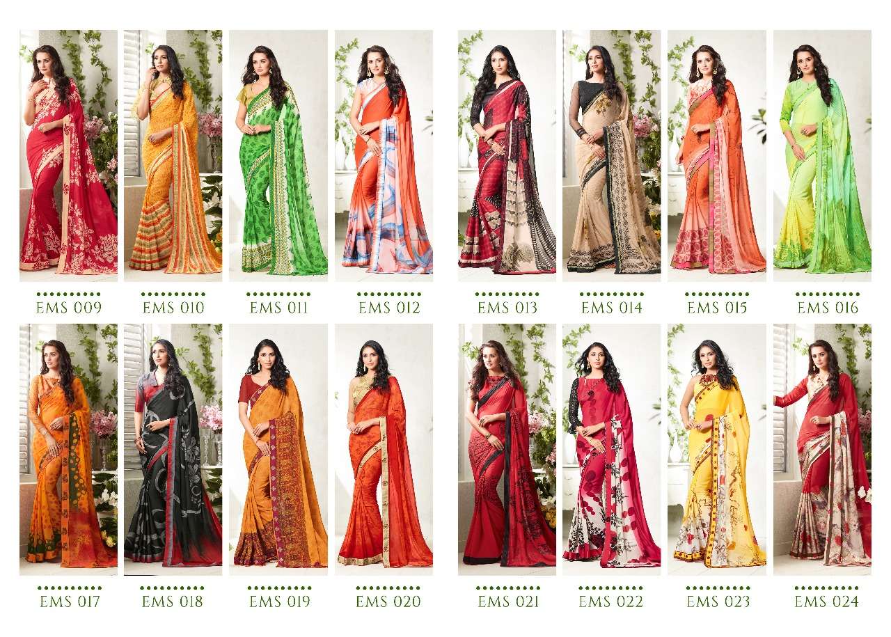MOKSH BY ESTA DESIGN 009 TO 024 SERIES INDIAN TRADITIONAL WEAR COLLECTION BEAUTIFUL STYLISH FANCY COLORFUL PARTY WEAR & OCCASIONAL WEAR PURE GEORGETTE PRINTED SAREES AT WHOLESALE PRICE