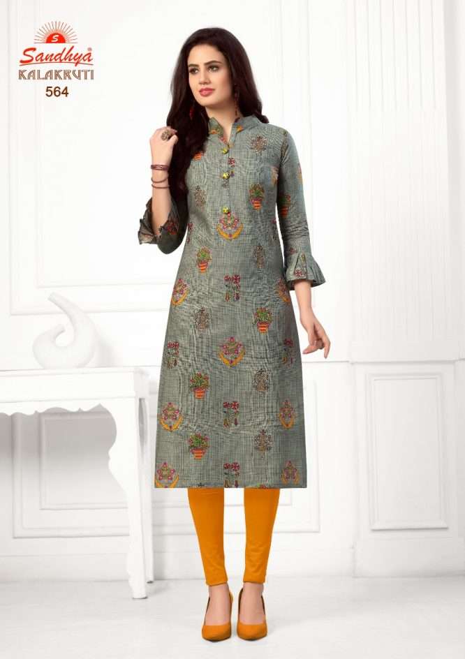 Kalakruti Vol-18 By Sandhya 561 To 580 Series Beautiful Colorful Stylish Fancy Casual Wear & Ethnic Wear & Ready To Wear Pure Cotton Printed Kurtis At Wholesale Price