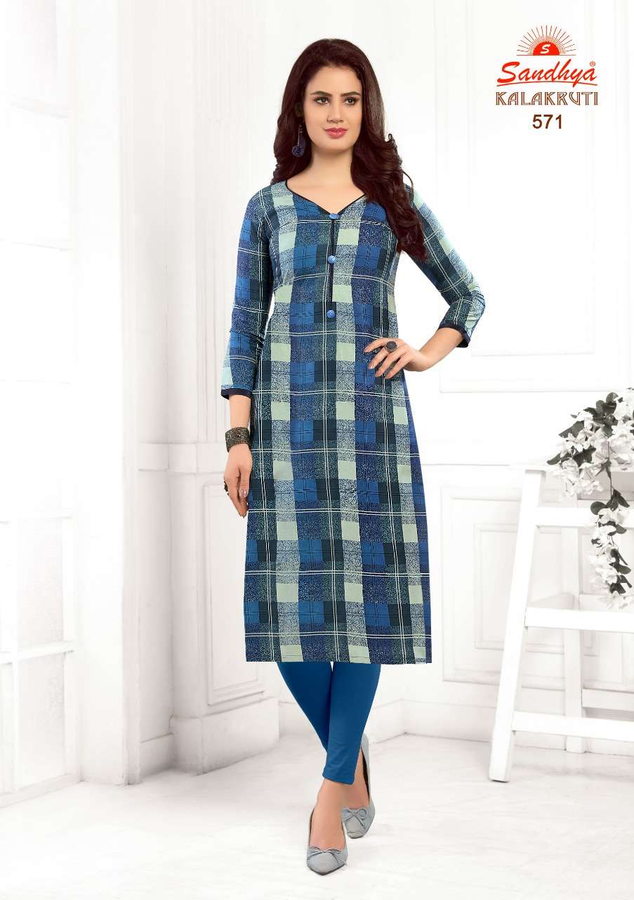 Kalakruti Vol-18 By Sandhya 561 To 580 Series Beautiful Colorful Stylish Fancy Casual Wear & Ethnic Wear & Ready To Wear Pure Cotton Printed Kurtis At Wholesale Price