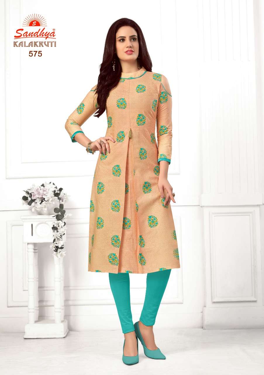 Kalakruti Vol-18 By Sandhya 561 To 580 Series Beautiful Colorful Stylish Fancy Casual Wear & Ethnic Wear & Ready To Wear Pure Cotton Printed Kurtis At Wholesale Price