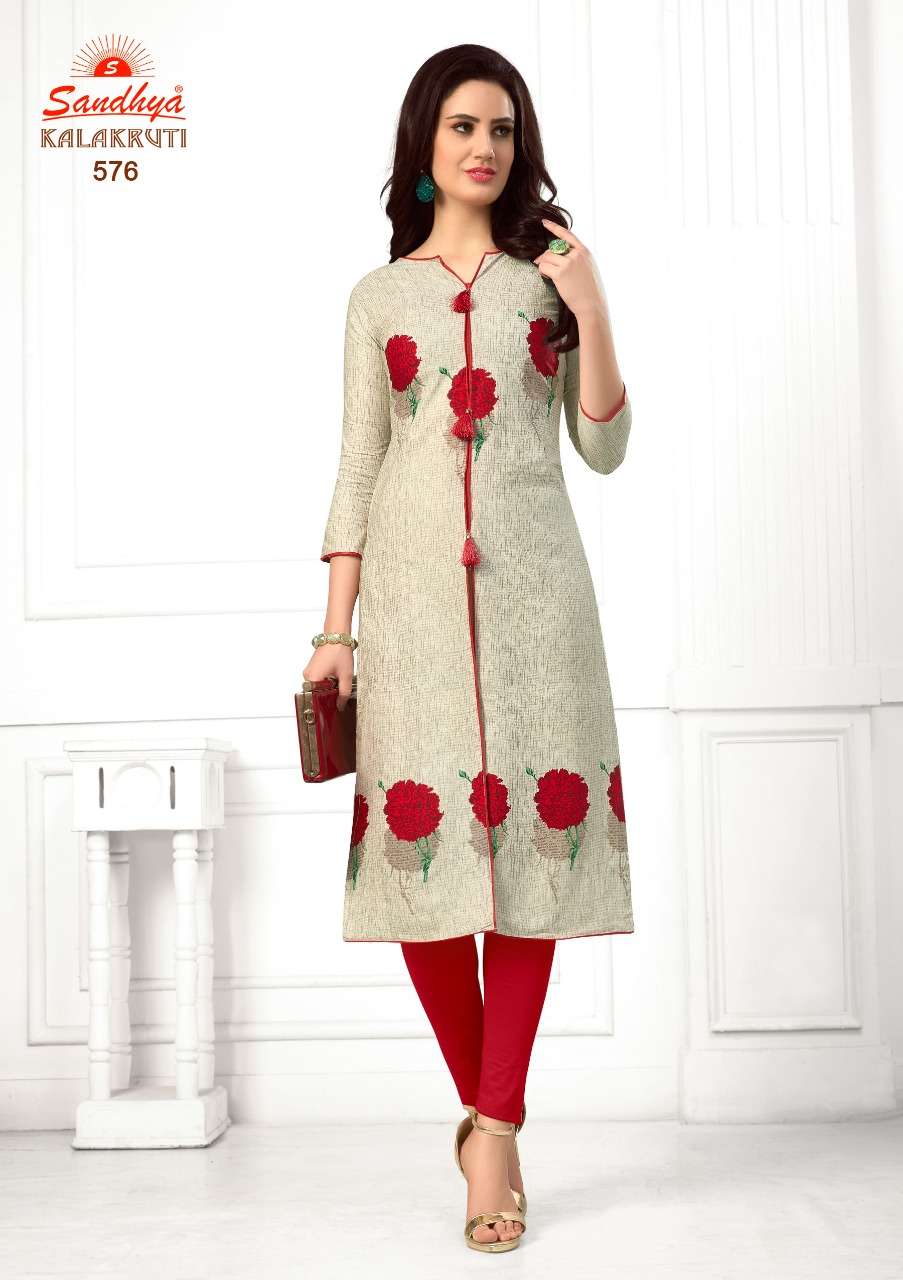 Kalakruti Vol-18 By Sandhya 561 To 580 Series Beautiful Colorful Stylish Fancy Casual Wear & Ethnic Wear & Ready To Wear Pure Cotton Printed Kurtis At Wholesale Price