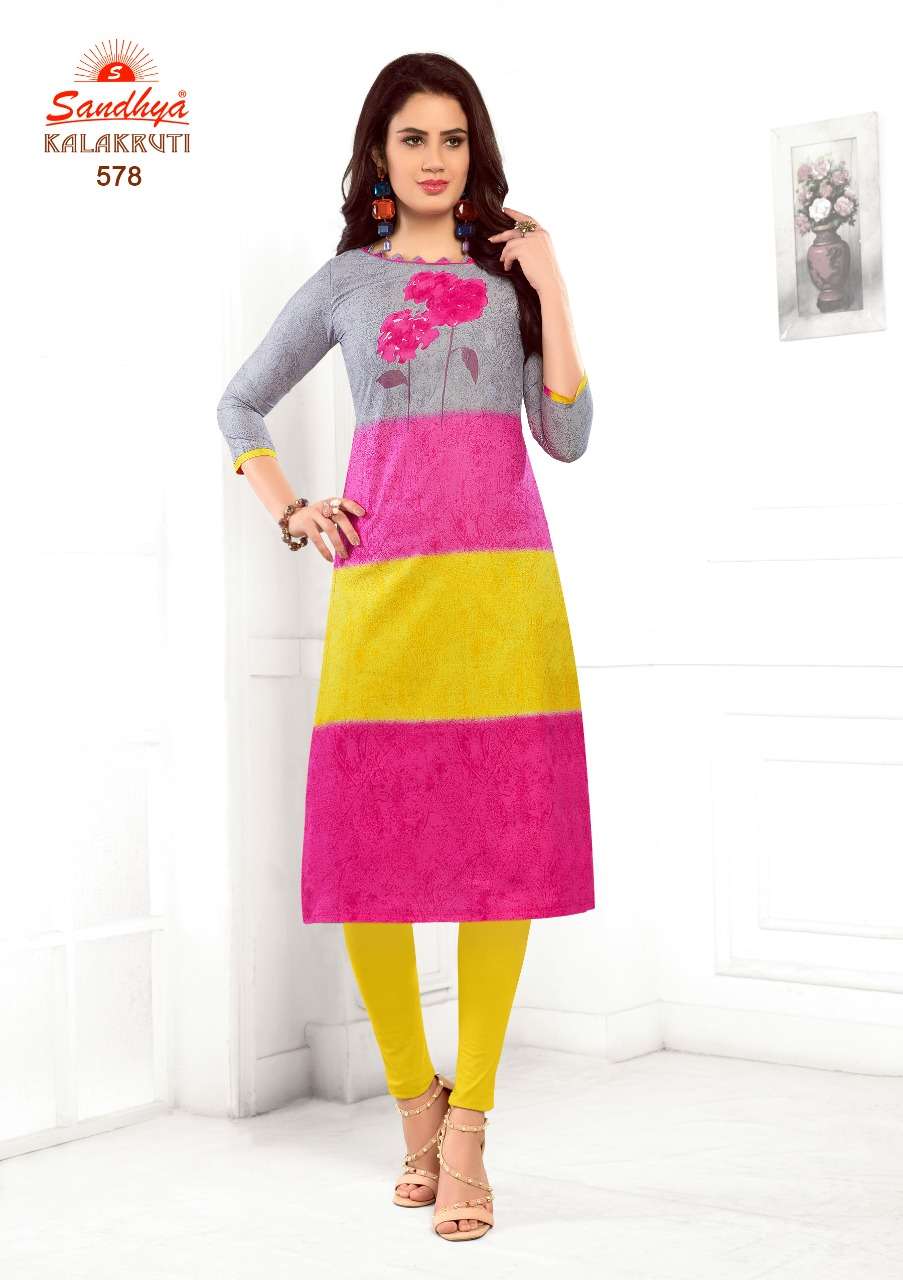 Kalakruti Vol-18 By Sandhya 561 To 580 Series Beautiful Colorful Stylish Fancy Casual Wear & Ethnic Wear & Ready To Wear Pure Cotton Printed Kurtis At Wholesale Price
