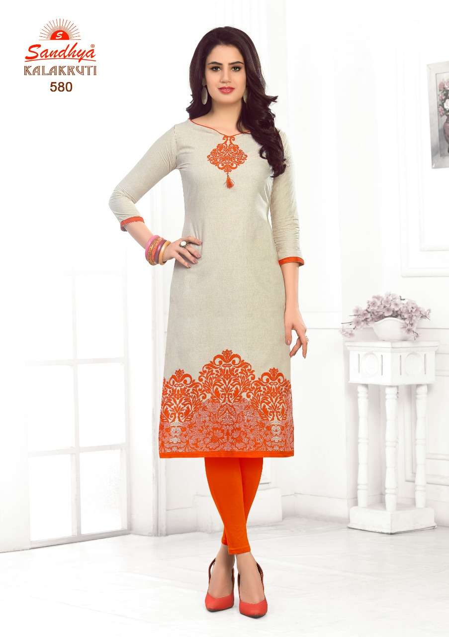 Kalakruti Vol-18 By Sandhya 561 To 580 Series Beautiful Colorful Stylish Fancy Casual Wear & Ethnic Wear & Ready To Wear Pure Cotton Printed Kurtis At Wholesale Price