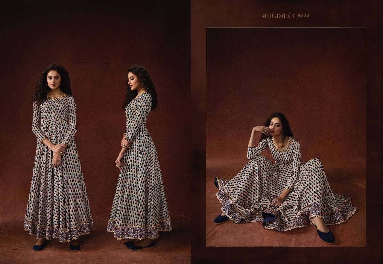ELITE VOL-3 BY MUGDHA 5024 TO 5030 SERIES DESIGNER BEAUTIFUL STYLISH FANCY COLORFUL PARTY WEAR & OCCASIONAL WEAR LYCRA/SILK/GEORGETTE GOWNS AT WHOLESALE PRICE