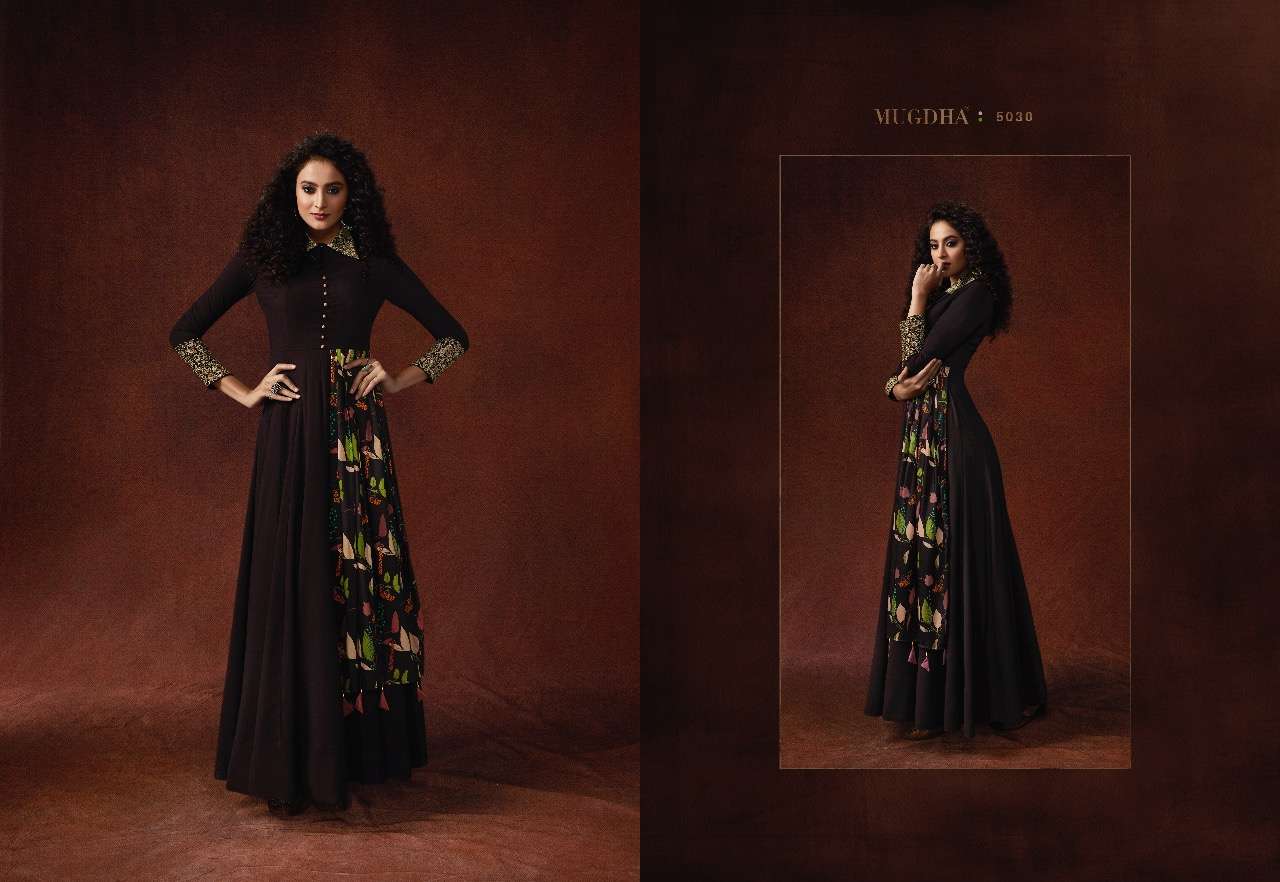 ELITE VOL-3 BY MUGDHA 5024 TO 5030 SERIES DESIGNER BEAUTIFUL STYLISH FANCY COLORFUL PARTY WEAR & OCCASIONAL WEAR LYCRA/SILK/GEORGETTE GOWNS AT WHOLESALE PRICE