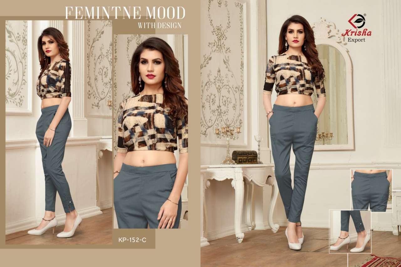 SIGNATURE BY KRISHA EXPORTS 152-A TO 152-H SERIES BEAUTIFUL COLORFUL STYLISH FANCY CASUAL WEAR & READY TO WEAR RAYON SLUB LYCRA TOPS AT WHOLESALE PRICE