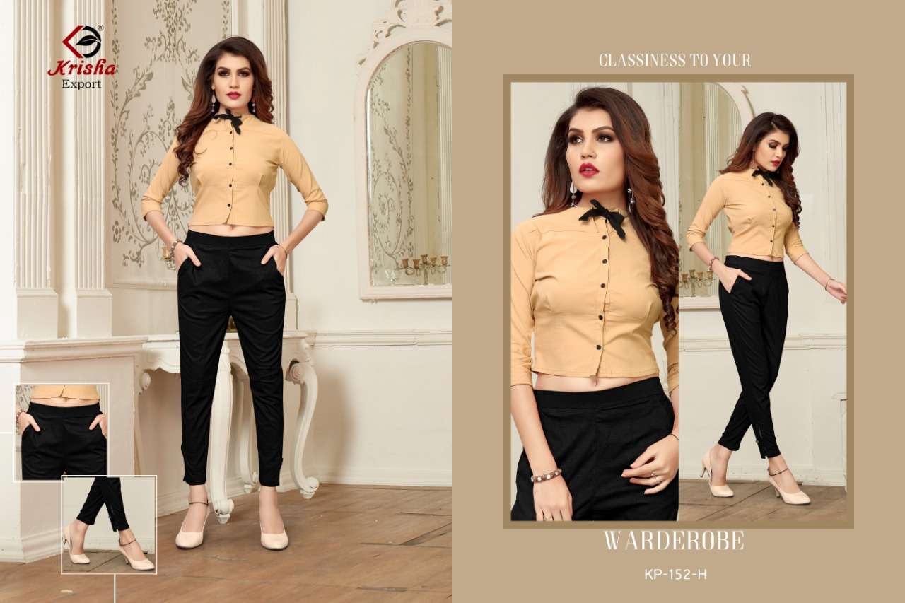 SIGNATURE BY KRISHA EXPORTS 152-A TO 152-H SERIES BEAUTIFUL COLORFUL STYLISH FANCY CASUAL WEAR & READY TO WEAR RAYON SLUB LYCRA TOPS AT WHOLESALE PRICE