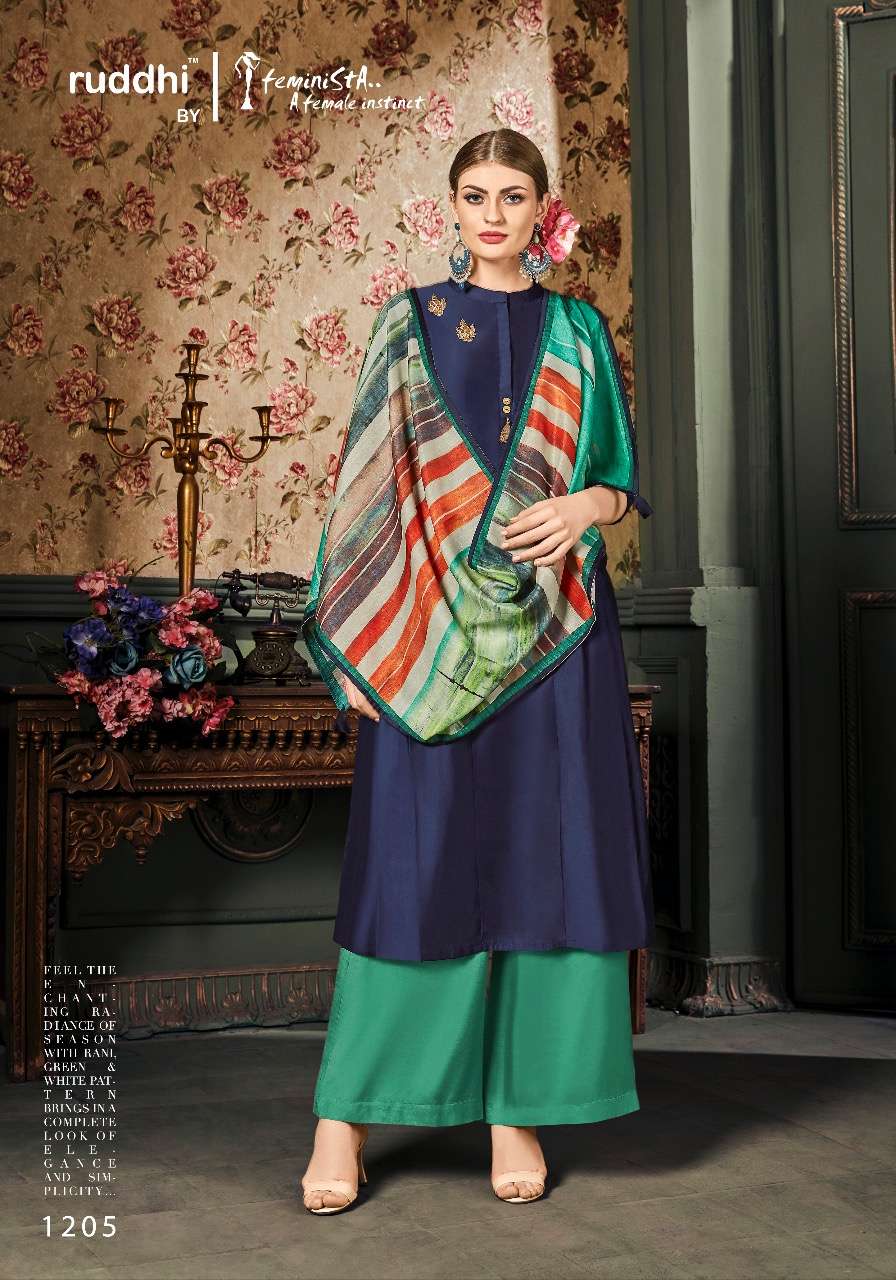 VOGUE BY FEMINISTA 1201 TO 1207 SERIES DESIGNER FESTIVE SUITS COLLECTION BEAUTIFUL STYLISH FANCY COLORFUL PARTY WEAR & OCCASIONAL WEAR ART SILK HANDWORK DRESSES AT WHOLESALE PRICE