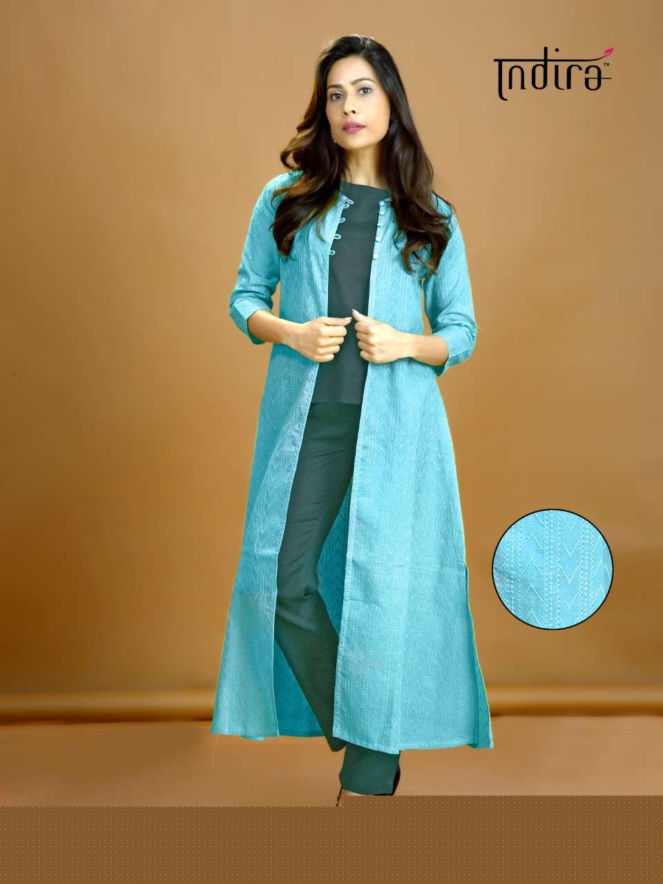 HIM VARSHA BY INDIRA 2601 TO 2604 SERIES BEAUTIFUL STYLISH FANCY COLORFUL CASUAL WEAR & ETHNIC WEAR & READY TO WEAR COTTON FLEX KURTIS WITH BOTTOM & JACKETS AT WHOLESALE PRICE