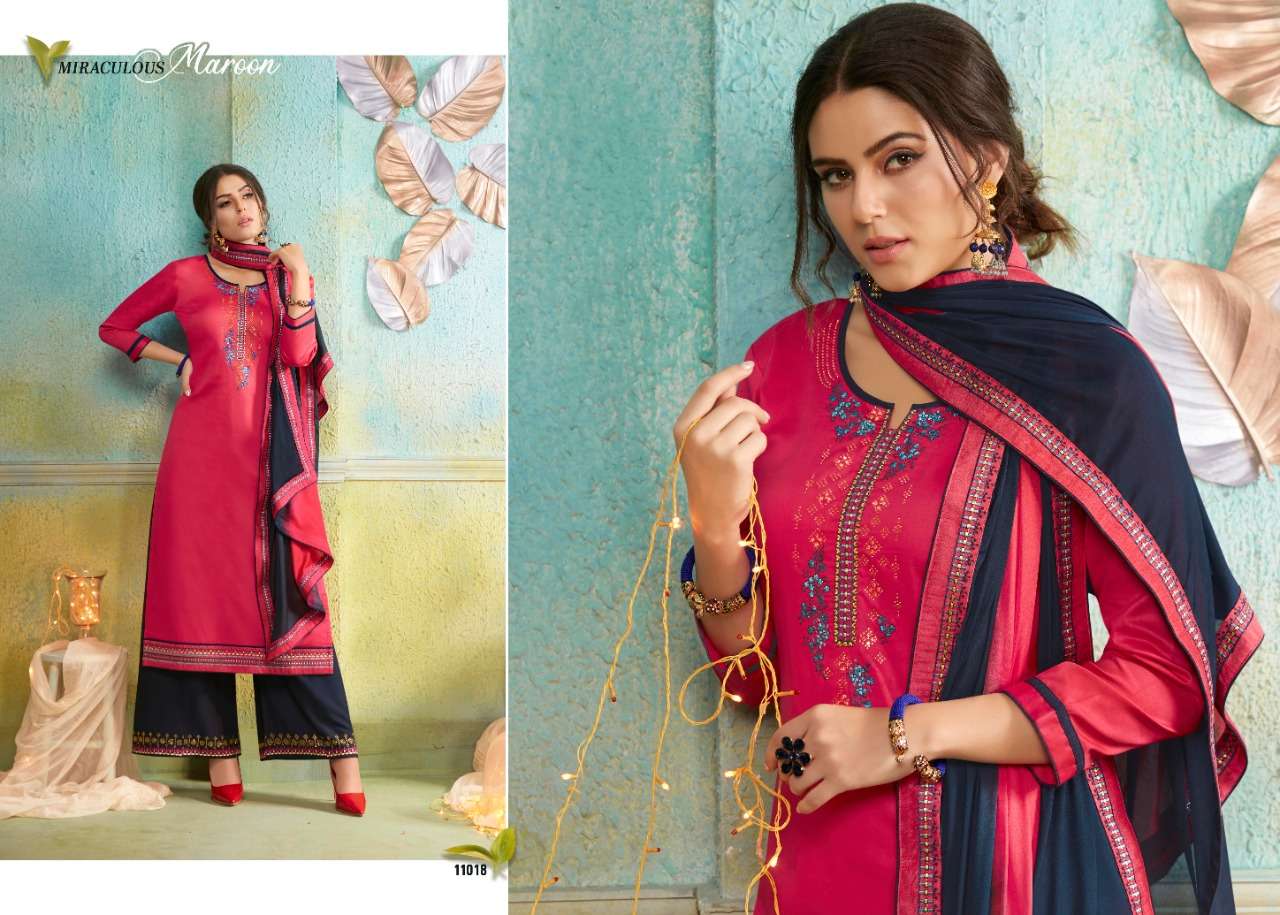 POSHAK VOL-2 BY RAMAIYA 11011 TO 11018 SERIES DESIGNER SHARARA SUITS COLLECTION BEAUTIFUL STYLISH FANCY COLORFUL PARTY WEAR & OCCASIONAL WEAR JAM SILK SARWOSKI DIAMOND DRESSES AT WHOLESALE PRICE