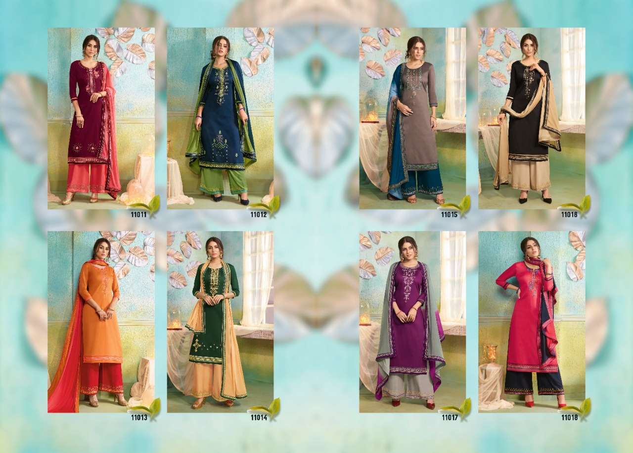 POSHAK VOL-2 BY RAMAIYA 11011 TO 11018 SERIES DESIGNER SHARARA SUITS COLLECTION BEAUTIFUL STYLISH FANCY COLORFUL PARTY WEAR & OCCASIONAL WEAR JAM SILK SARWOSKI DIAMOND DRESSES AT WHOLESALE PRICE