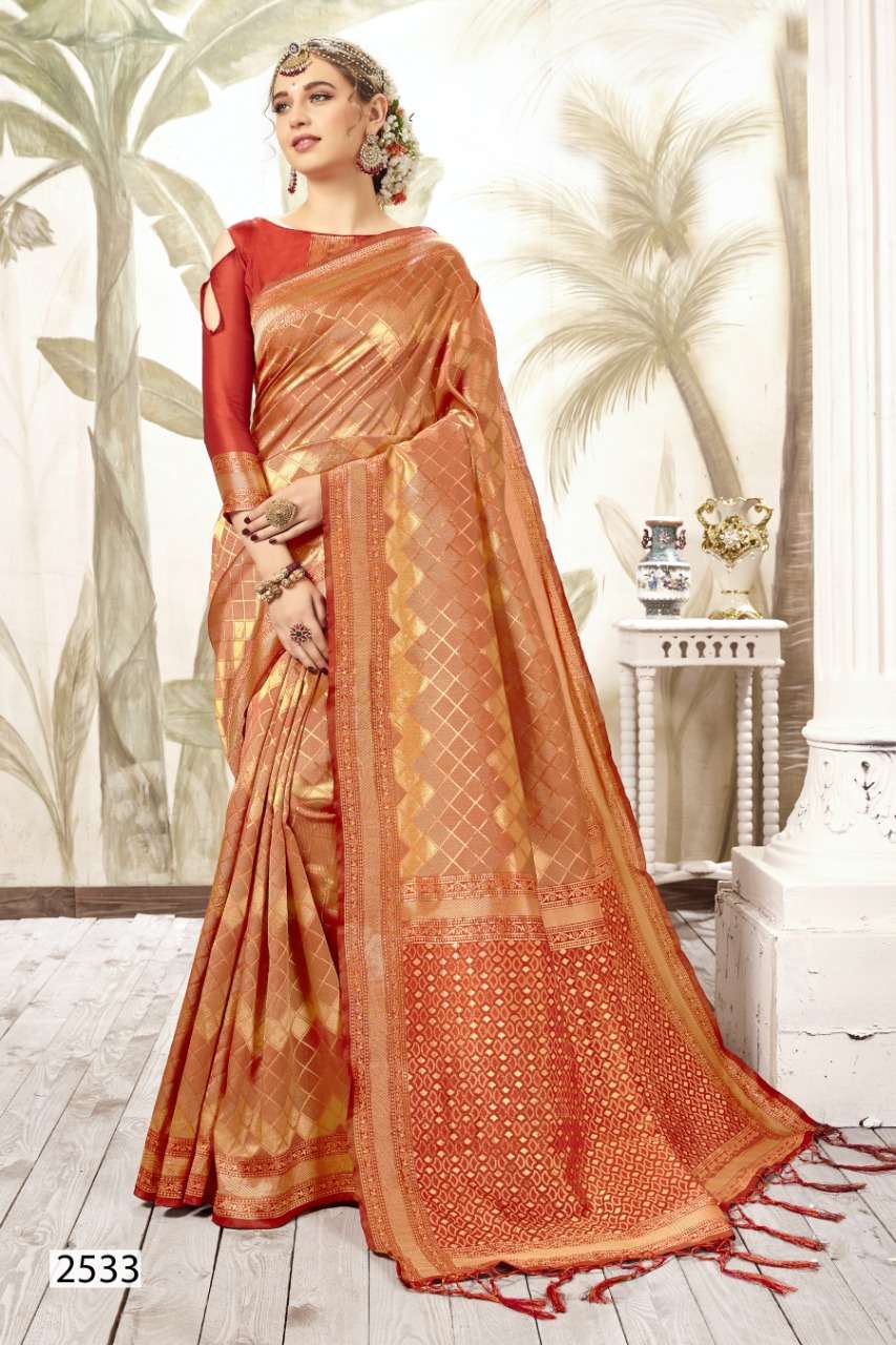 KANJIVARAM SILK BY VAAMIKA FASHION 2531 TO 2540 SERIES INDIAN TRADITIONAL WEAR COLLECTION BEAUTIFUL STYLISH FANCY COLORFUL PARTY WEAR & OCCASIONAL WEAR SILK SAREES AT WHOLESALE PRICE