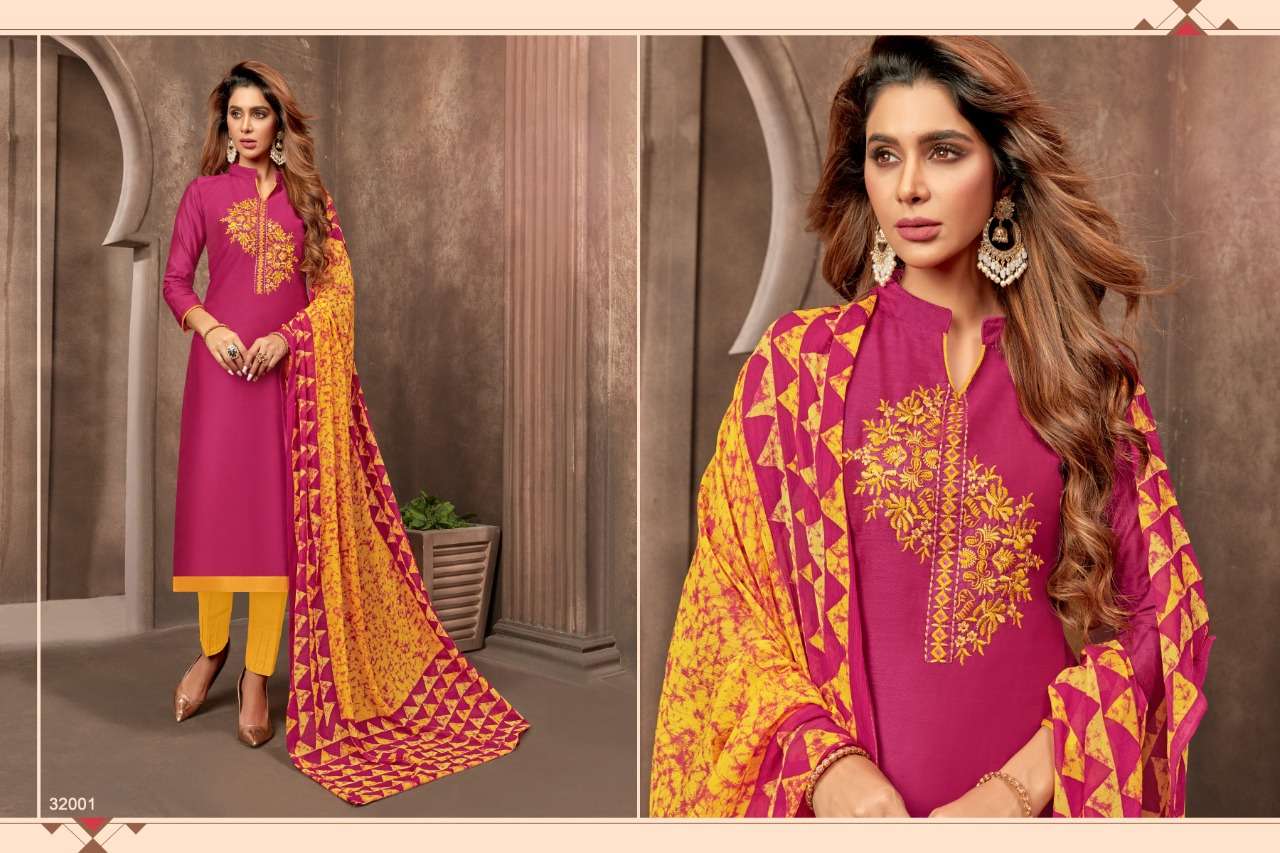 WILD CARD VOL-2 BY RAGHAV ROYAL 32001 TO 32012 SERIES BEAUTIFUL COLORFUL STYLISH FANCY CASUAL WEAR & ETHNIC WEAR & READY TO WEAR MODAL WORK DRESSES AT WHOLESALE PRICE