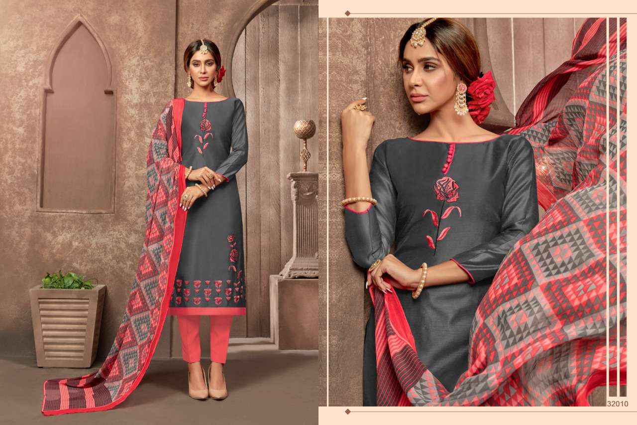 WILD CARD VOL-2 BY RAGHAV ROYAL 32001 TO 32012 SERIES BEAUTIFUL COLORFUL STYLISH FANCY CASUAL WEAR & ETHNIC WEAR & READY TO WEAR MODAL WORK DRESSES AT WHOLESALE PRICE