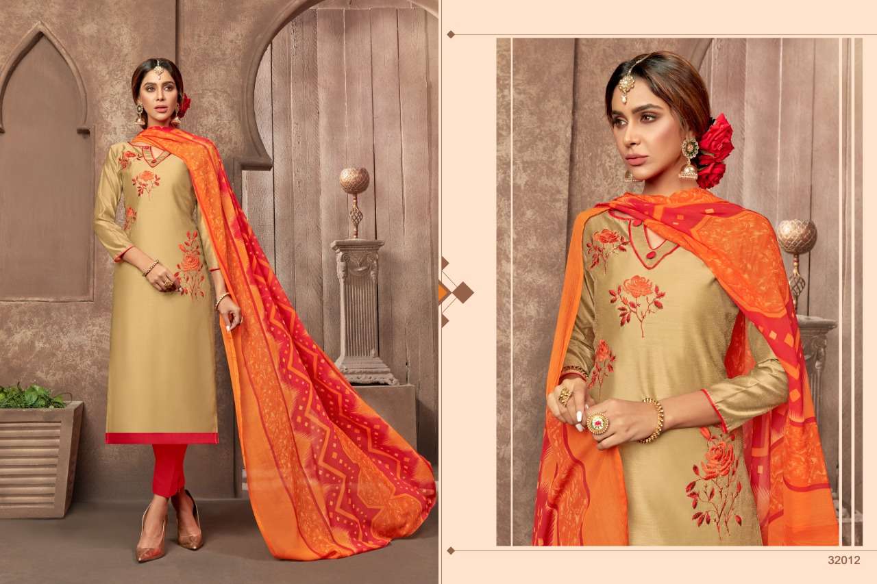 WILD CARD VOL-2 BY RAGHAV ROYAL 32001 TO 32012 SERIES BEAUTIFUL COLORFUL STYLISH FANCY CASUAL WEAR & ETHNIC WEAR & READY TO WEAR MODAL WORK DRESSES AT WHOLESALE PRICE