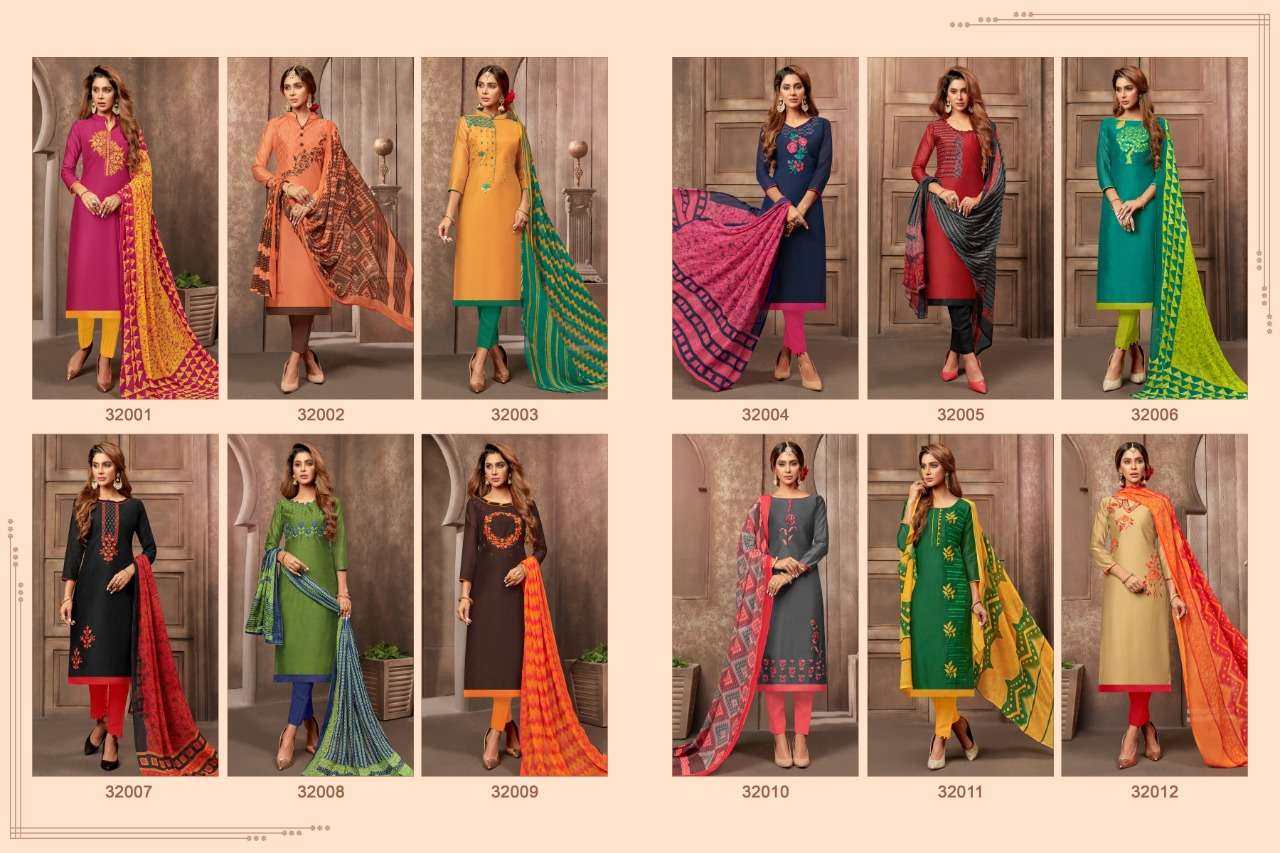 WILD CARD VOL-2 BY RAGHAV ROYAL 32001 TO 32012 SERIES BEAUTIFUL COLORFUL STYLISH FANCY CASUAL WEAR & ETHNIC WEAR & READY TO WEAR MODAL WORK DRESSES AT WHOLESALE PRICE