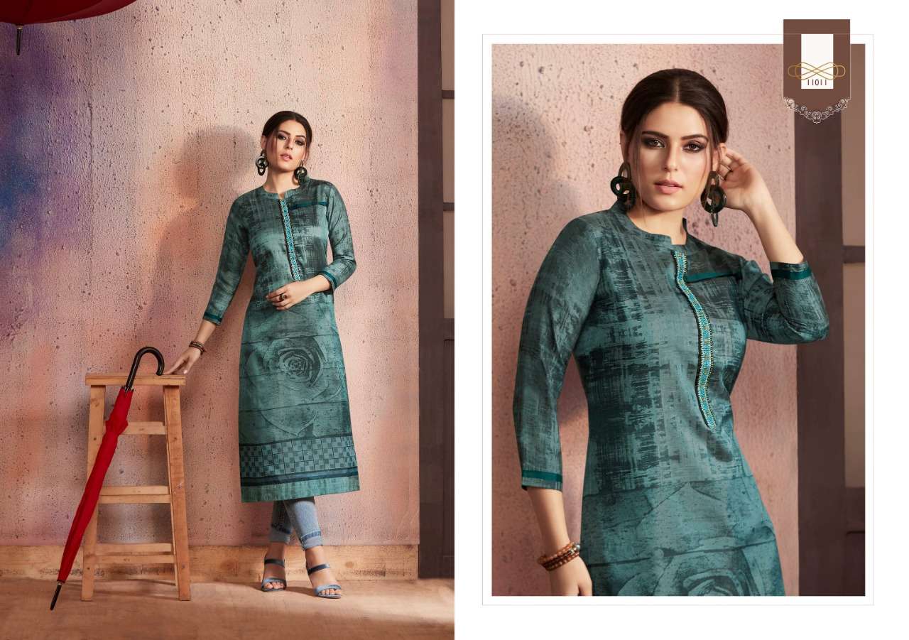 DARK FANTASY VOL-6 BY KAJREE FASHION 11011 TO 11022 SERIES BEAUTIFUL COLORFUL STYLISH FANCY CASUAL WEAR & READY TO WEAR RANGOLI PRINTED WITH SANTOON INNER KURTIS AT WHOLESALE PRICE
