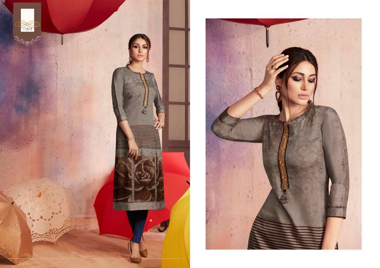 DARK FANTASY VOL-6 BY KAJREE FASHION 11011 TO 11022 SERIES BEAUTIFUL COLORFUL STYLISH FANCY CASUAL WEAR & READY TO WEAR RANGOLI PRINTED WITH SANTOON INNER KURTIS AT WHOLESALE PRICE
