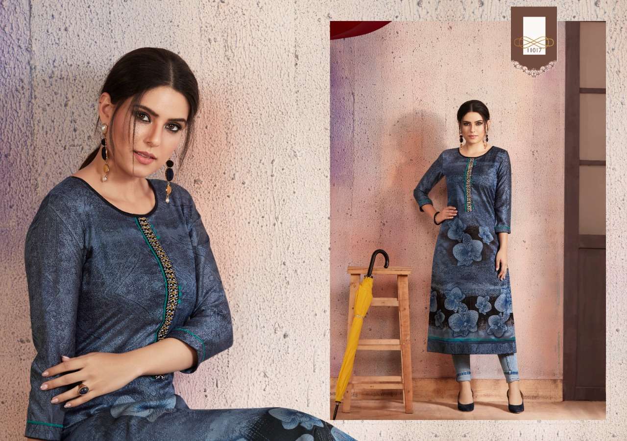 DARK FANTASY VOL-6 BY KAJREE FASHION 11011 TO 11022 SERIES BEAUTIFUL COLORFUL STYLISH FANCY CASUAL WEAR & READY TO WEAR RANGOLI PRINTED WITH SANTOON INNER KURTIS AT WHOLESALE PRICE