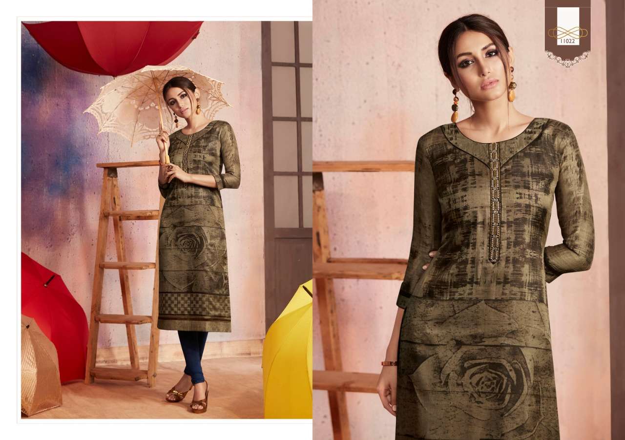DARK FANTASY VOL-6 BY KAJREE FASHION 11011 TO 11022 SERIES BEAUTIFUL COLORFUL STYLISH FANCY CASUAL WEAR & READY TO WEAR RANGOLI PRINTED WITH SANTOON INNER KURTIS AT WHOLESALE PRICE