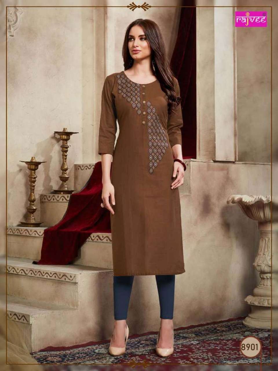 BARFI BY RAJVEE 8901 TO 8908 SERIES DESIGNER BEAUTIFUL COLORFUL STYLISH FANCY CASUAL WEAR & ETHNIC WEAR & READY TO WEAR COTTON PRINTED KURTIS AT WHOLESALE PRICE