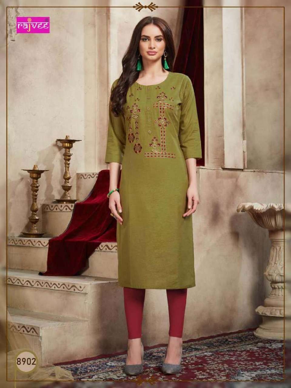 BARFI BY RAJVEE 8901 TO 8908 SERIES DESIGNER BEAUTIFUL COLORFUL STYLISH FANCY CASUAL WEAR & ETHNIC WEAR & READY TO WEAR COTTON PRINTED KURTIS AT WHOLESALE PRICE