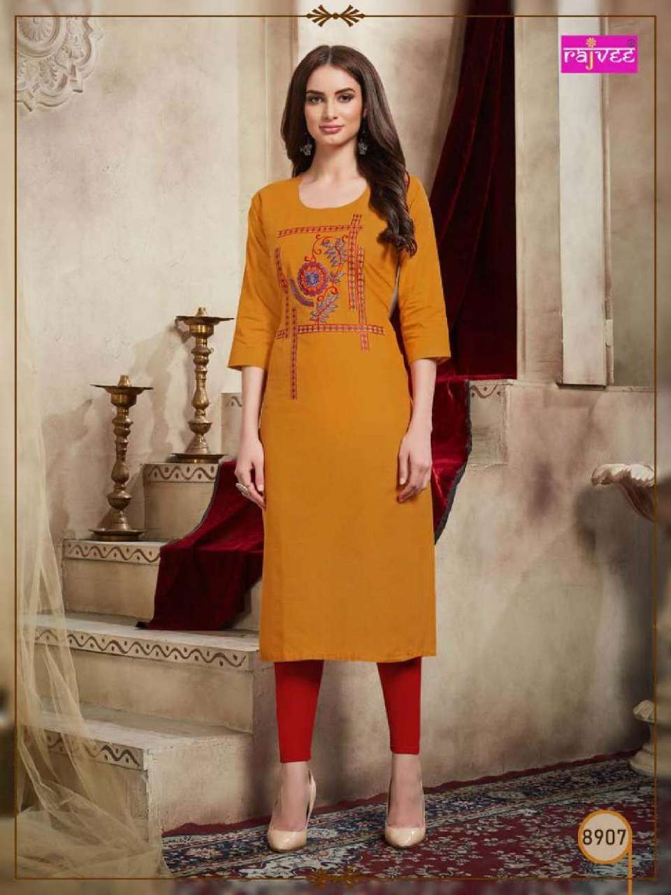 BARFI BY RAJVEE 8901 TO 8908 SERIES DESIGNER BEAUTIFUL COLORFUL STYLISH FANCY CASUAL WEAR & ETHNIC WEAR & READY TO WEAR COTTON PRINTED KURTIS AT WHOLESALE PRICE