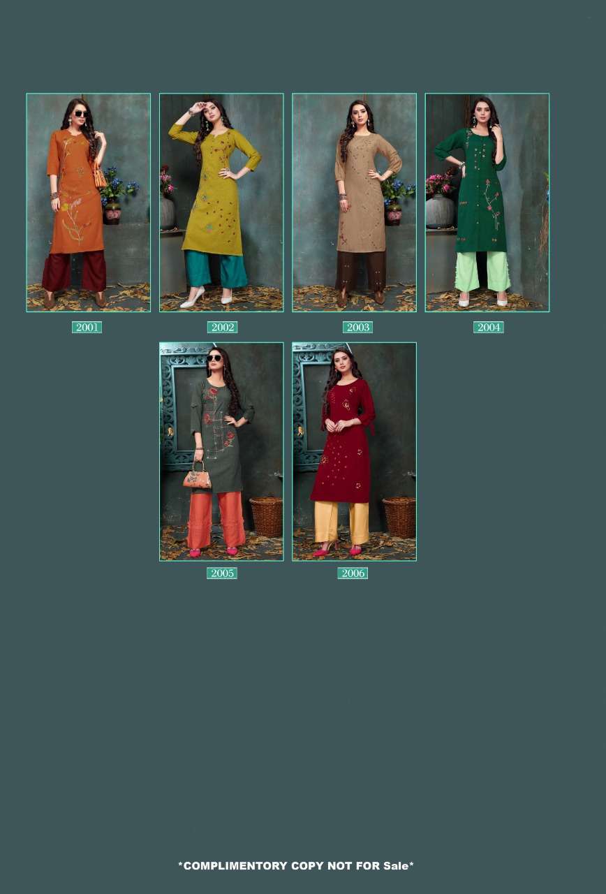 VENTURE BY M4U 2001 TO 2006 SERIES STYLISH FANCY COLORFUL COLLECTION CASUAL WEAR & ETHNIC WEAR HEAVY QUALITY CRESTA RAYON KURTIS WITH BOTTOM AT WHOLESALE PRICE