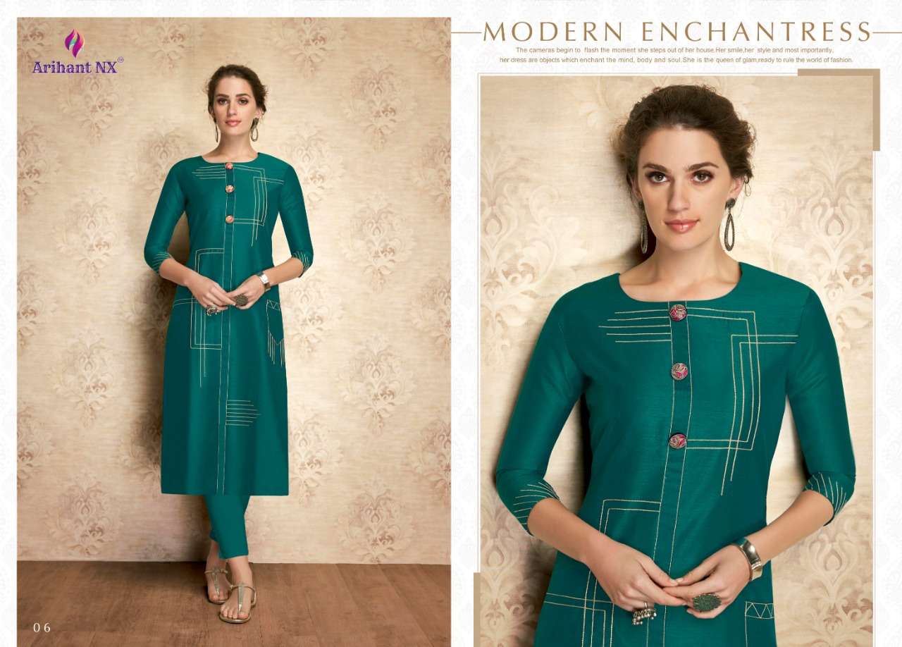 CLAIRE BY ARIHANT NX 01 TO 11 SERIES BEAUTIFUL STYLISH FANCY COLORFUL CASUAL WEAR & ETHNIC WEAR PURE VISCOSE SILK KURTIS AT WHOLESALE PRICE