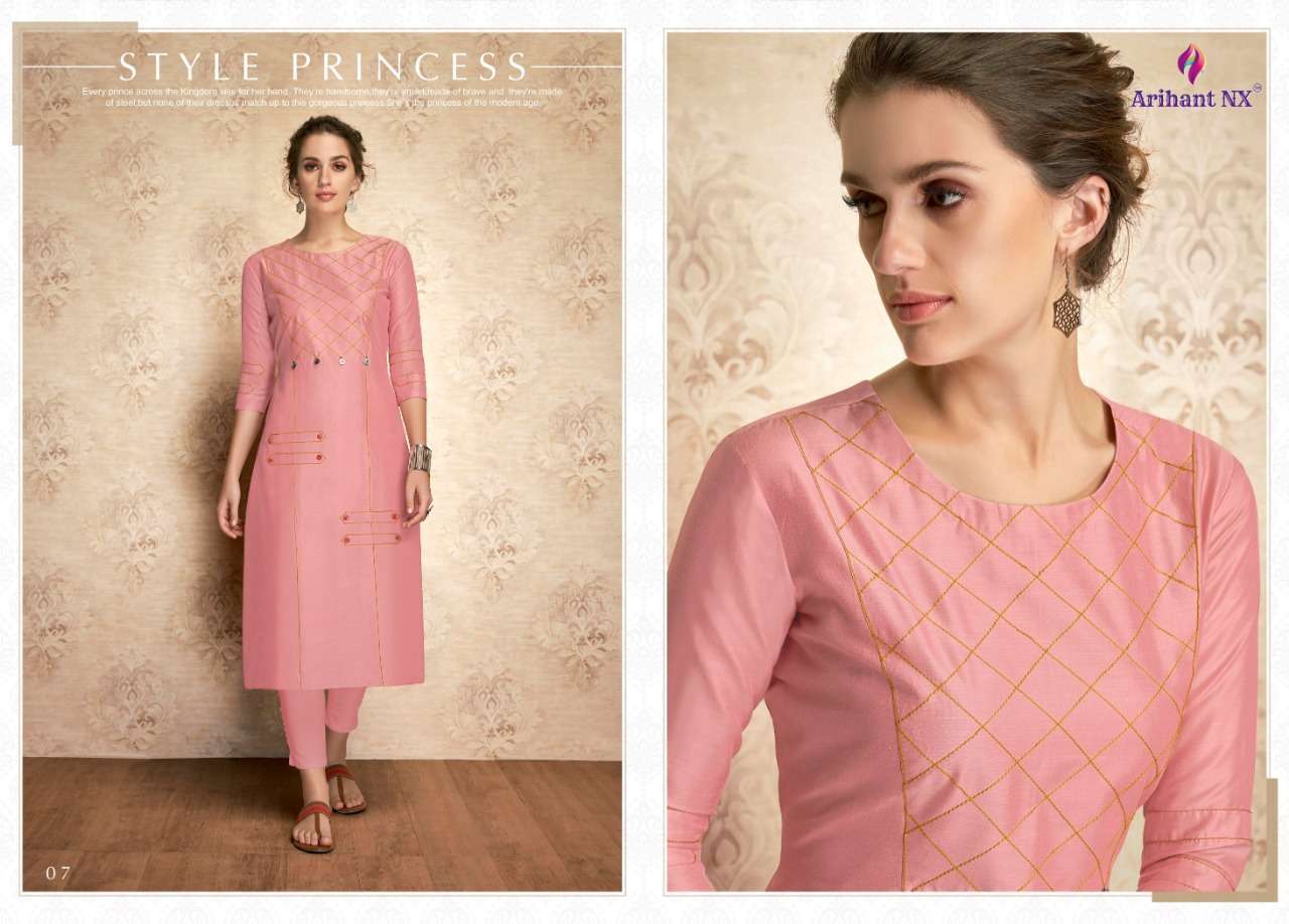 CLAIRE BY ARIHANT NX 01 TO 11 SERIES BEAUTIFUL STYLISH FANCY COLORFUL CASUAL WEAR & ETHNIC WEAR PURE VISCOSE SILK KURTIS AT WHOLESALE PRICE