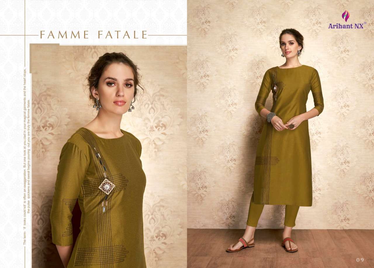 CLAIRE BY ARIHANT NX 01 TO 11 SERIES BEAUTIFUL STYLISH FANCY COLORFUL CASUAL WEAR & ETHNIC WEAR PURE VISCOSE SILK KURTIS AT WHOLESALE PRICE