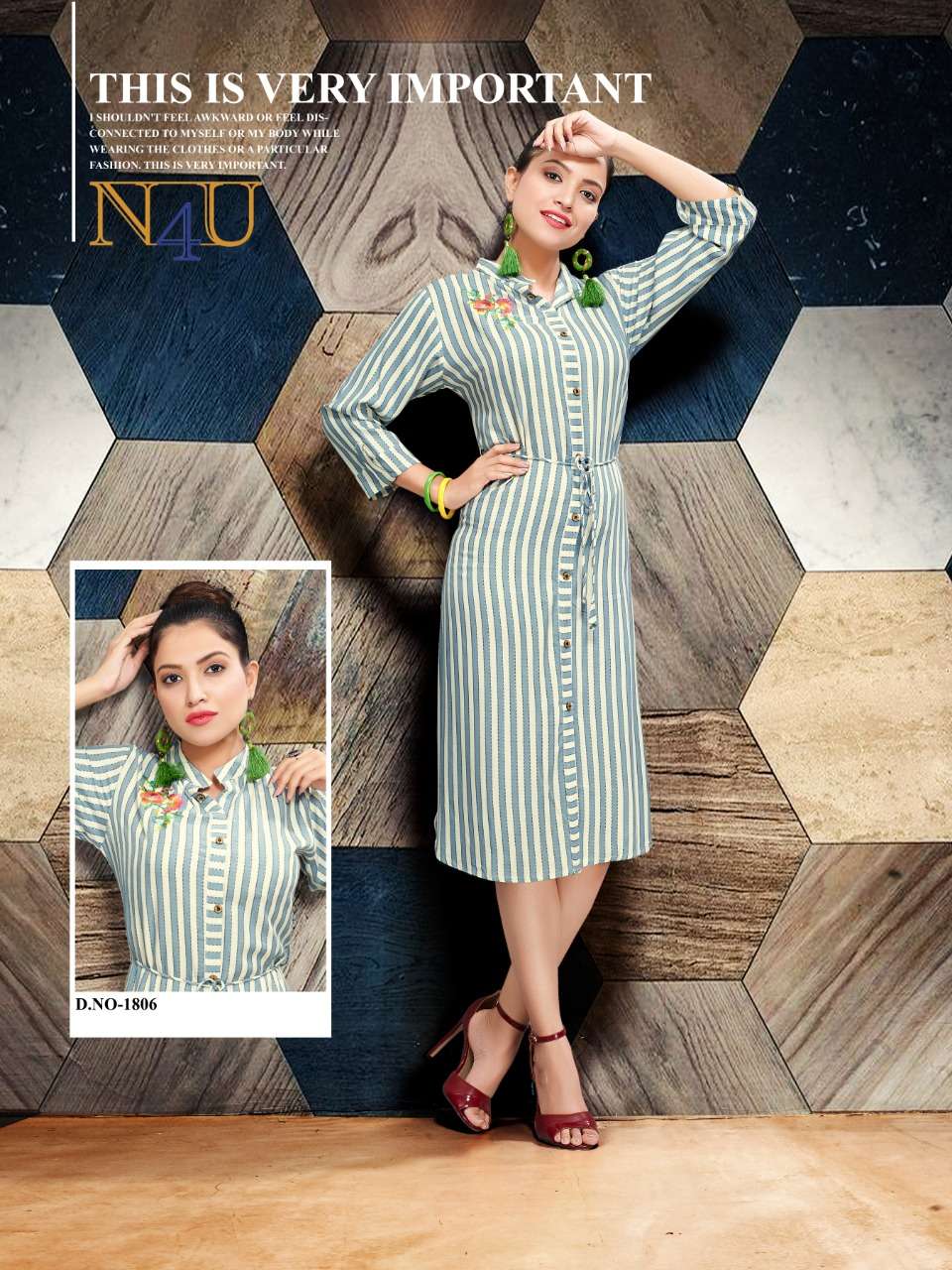 NUPUR BY N4U 1801 TO 1806 SERIES BEAUTIFUL STYLISH FANCY COLORFUL CASUAL WEAR & ETHNIC WEAR RAYON WITH FOIL PRINTED KURTIS AT WHOLESALE PRICE