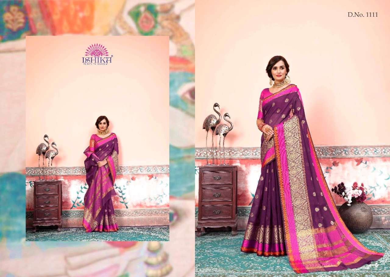 KOYAL VOL-3 BY ISHIKA FASHION 1111 TO 1118 SERIES INDIAN TRADITIONAL WEAR COLLECTION BEAUTIFUL STYLISH FANCY COLORFUL PARTY WEAR & OCCASIONAL WEAR SOFT COTTON SILK SAREES AT WHOLESALE PRICE